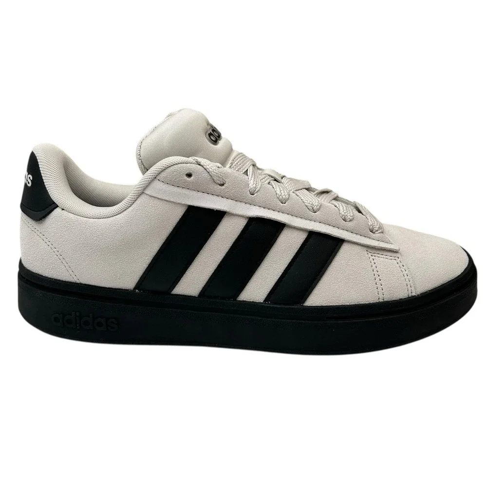 Adidas Mens Grand Court Alpha‎ 00's Shoes Sz 9.5 Gray Black Retro Style Sneakers